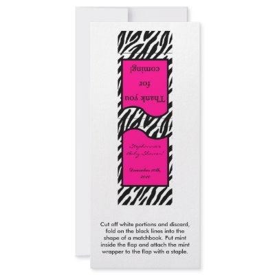 25 Mint Matchbooks Hot Pink Zebra Print by AnnLeeDesigns