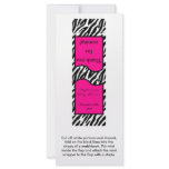 25 Mint Matchbooks Hot Pink Zebra Print rack cards