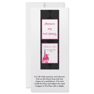 25 Mint Matchbooks Pink Poodle Paris Eiffel Tower by AnnLeeDesigns