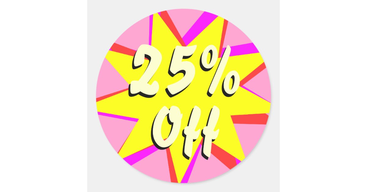 25 Off Retail Sale Stickers Zazzle