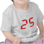 25 twenty-five red alarm clock digital number t-shirt