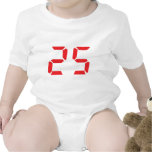 25 twenty-five red alarm clock digital number t-shirt