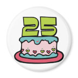 25 Year Old Birthday Cake magnets