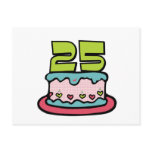 25 Year Old Birthday Cake Post Card