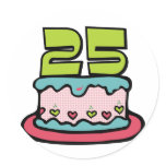 25 Year Old Birthday Cake Sticker