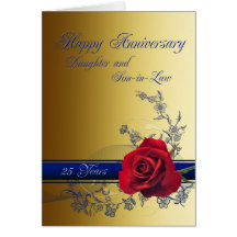 25th Anniversary card for Daughter & son-in-law