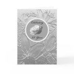 25th Anniversary Invitation -- Silver Flowers Greeting Cards