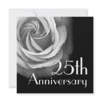 25th Anniversary Invitation - SILVER Rose