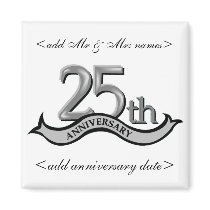 25th Anniversary Party Favours Refrigerator Magnet