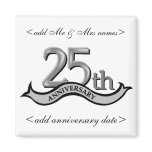25th Anniversary Party Favours magnets