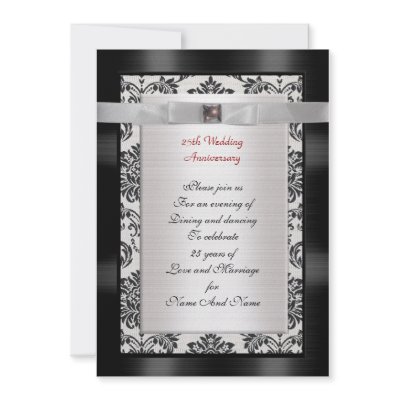 25th Anniversary party invitation black and white by Irisangel