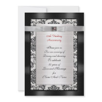 25th Anniversary party invitation black and white