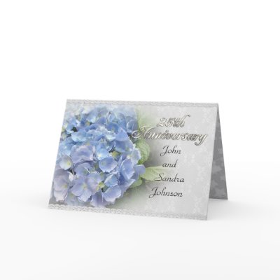 25th anniversary party invitation hydrangeas blue greeting card by Irisangel