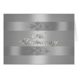 25th anniversary party invitation silver satin greeting card