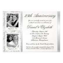 25th Anniversary - Photo Invitations - Then & Now