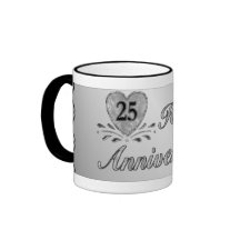 25th Anniversary - Silver Coffee Mugs
