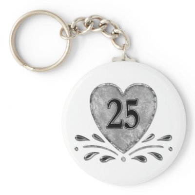 25th Anniversary - Silver Key Chains by SpiceTree_Weddings