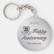 25th Anniversary - Silver Keychain