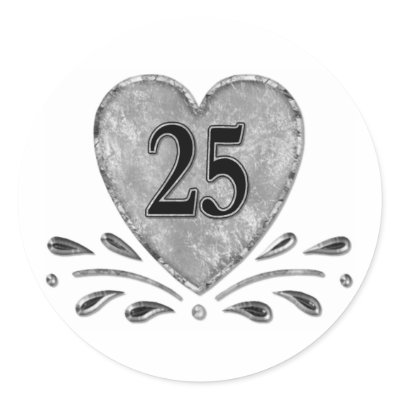 25th Anniversary - Silver Stickers by SpiceTree_Weddings