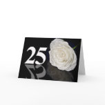 25th Birthday Card with a classic white rose