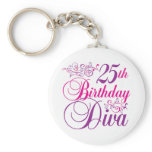 25th Birthday Diva Keychain