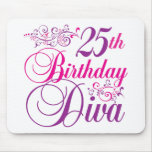 25th Birthday Diva mousepads
