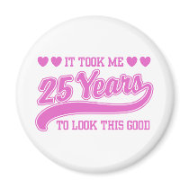 25th Birthday Refrigerator Magnets