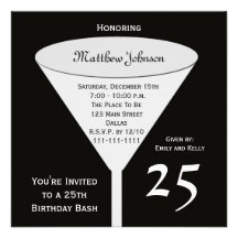 25th Birthday Party Invitation, 25th Birthday Bash