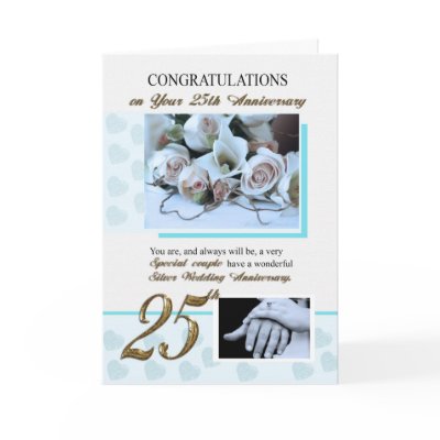 25th Silver Wedding Anniversary Greeting Card by moonlake