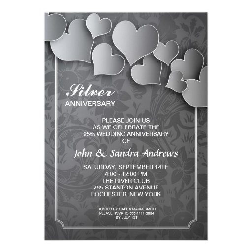 25th silver wedding anniversary invitation