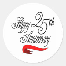 25th wedding anniversary a stickers