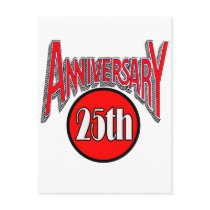 25th Wedding Anniversary Gifts Post Card