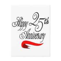 25th Wedding Anniversary Gifts Post Card