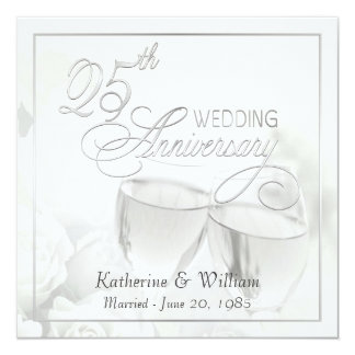 Inexpensive 25th wedding anniversary invitations