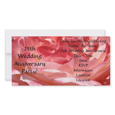 25th Wedding Anniversary Party Invitations Rose by Basleeartprintgifts