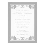 25th Wedding Anniversary Silver Flourish Scroll Personalised Invites