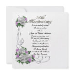 25th Wedding anniversary vow renewal White roses Personalized Announcement