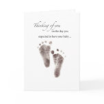 2644 Expected Baby Footprints Greeting Cards