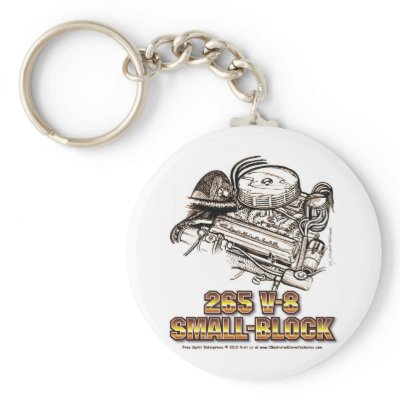 265 V8 Small Block Corvette Engine Keychain by Scott427