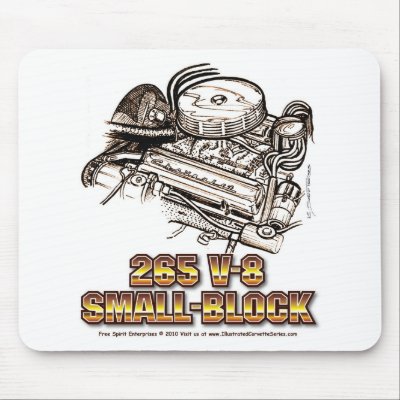 265 V8 Small Block Corvette Engine Mousepad by Scott427