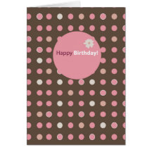 2695 Birthday Brown Pink Dots Card