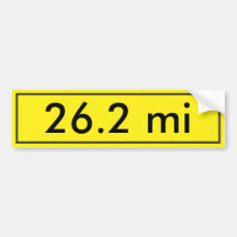 26.2 Bumper Sticker | Yellow Street Sign Style