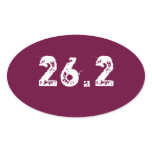 26.2 Marathon Oval Sticker (Burgundy)