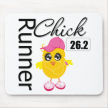 26.2 Miles Marathon Runner Chick Mouse Mats