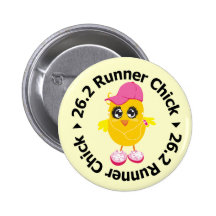 26.2 Runner Chick Pinback Buttons