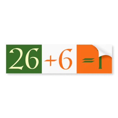 26+6=1 BUMPER STICKER by irishcountry