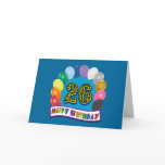 26th Birthday Gifts with Assorted Balloons Design Card