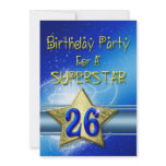 26th Birthday party Invitation for a Superstar.