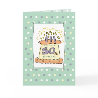 2718 50th Birthday Cake Card by sandrarosecreations