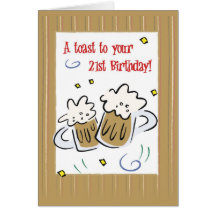 2719 Happy 21st Birthday Cheers Card